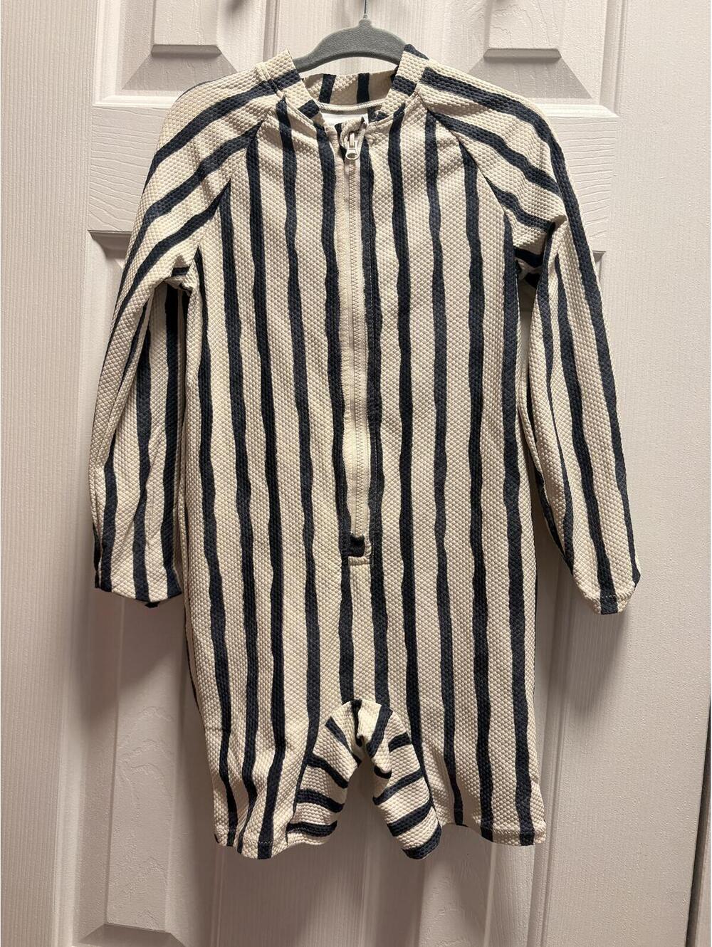 H&M Cream Black Stripe Textured Sweatshirt Set Toddler Boys Size 4T